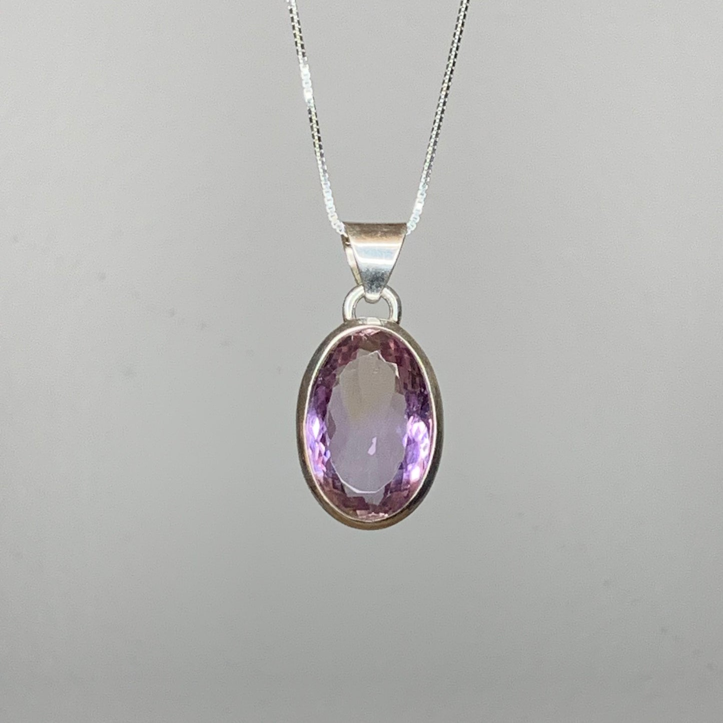 Stunning Amethyst Faceted Pendants with Ametrine // AAA Quality // 925 Bezel + 18" Box Chain