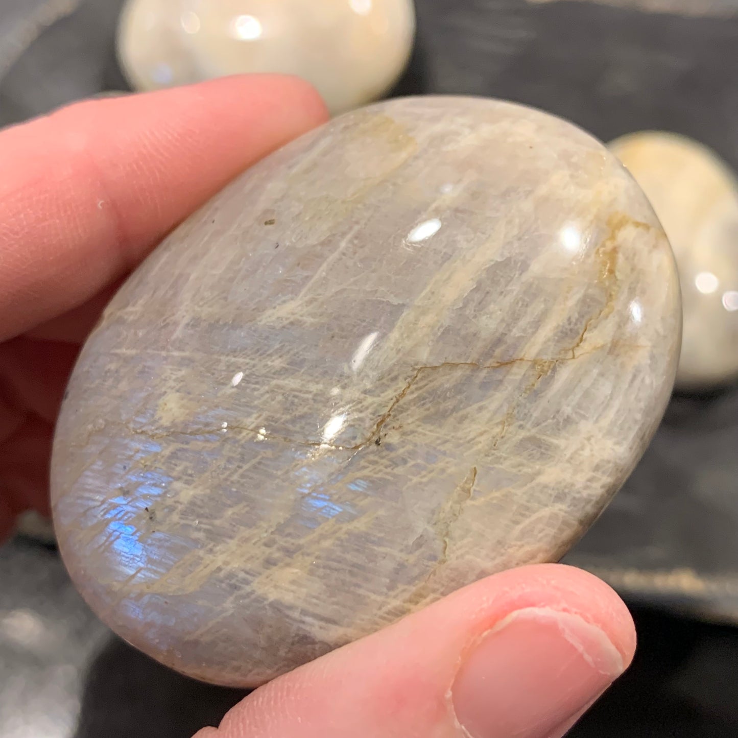 Moonstone / Sunstone Palm Stones