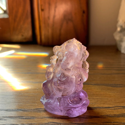 Amethyst Ganesha Hand Carved Figurine