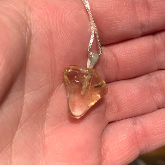 Natural Tumbled Citrine Pendants