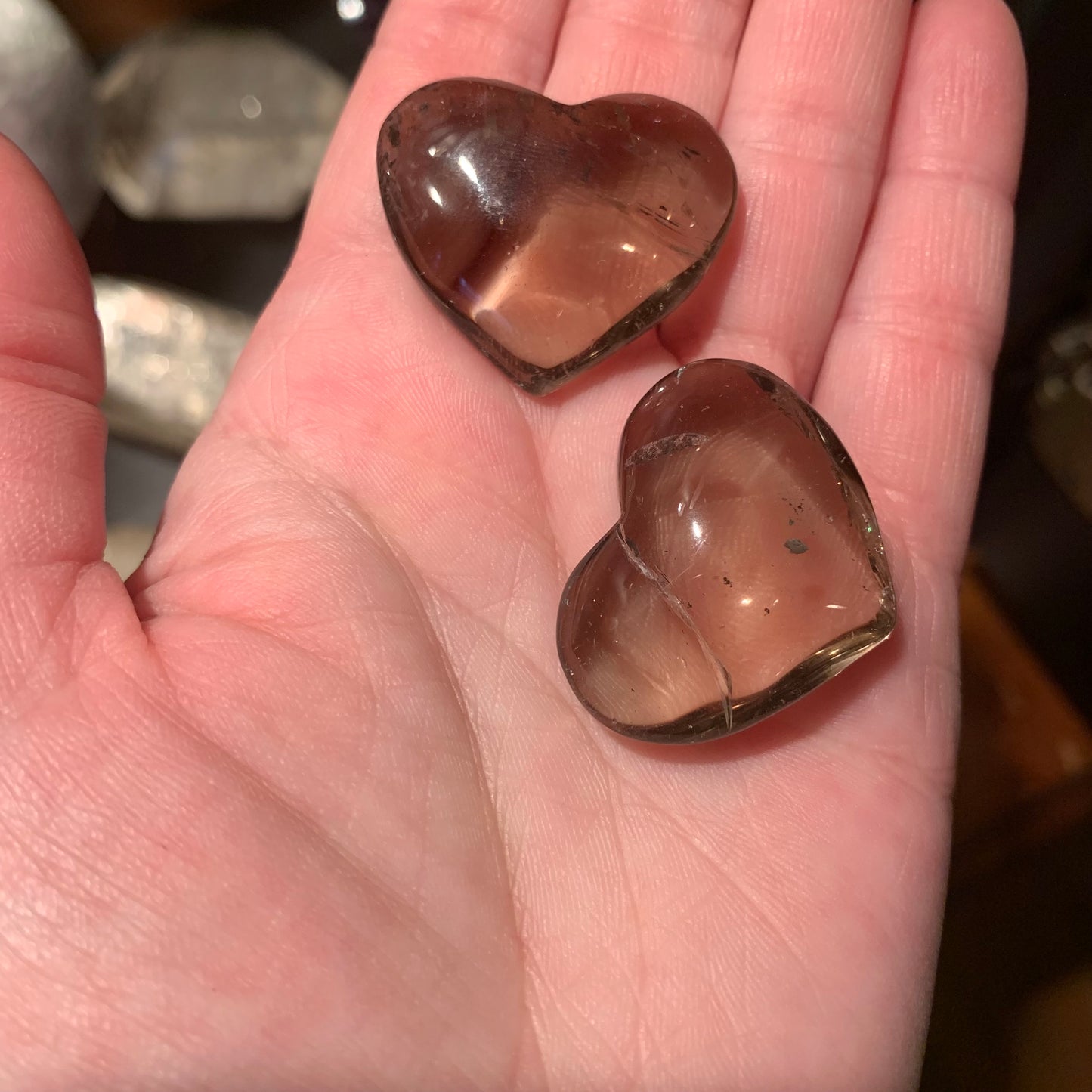 Smoky Quartz Hearts // Gorgeous + Clear