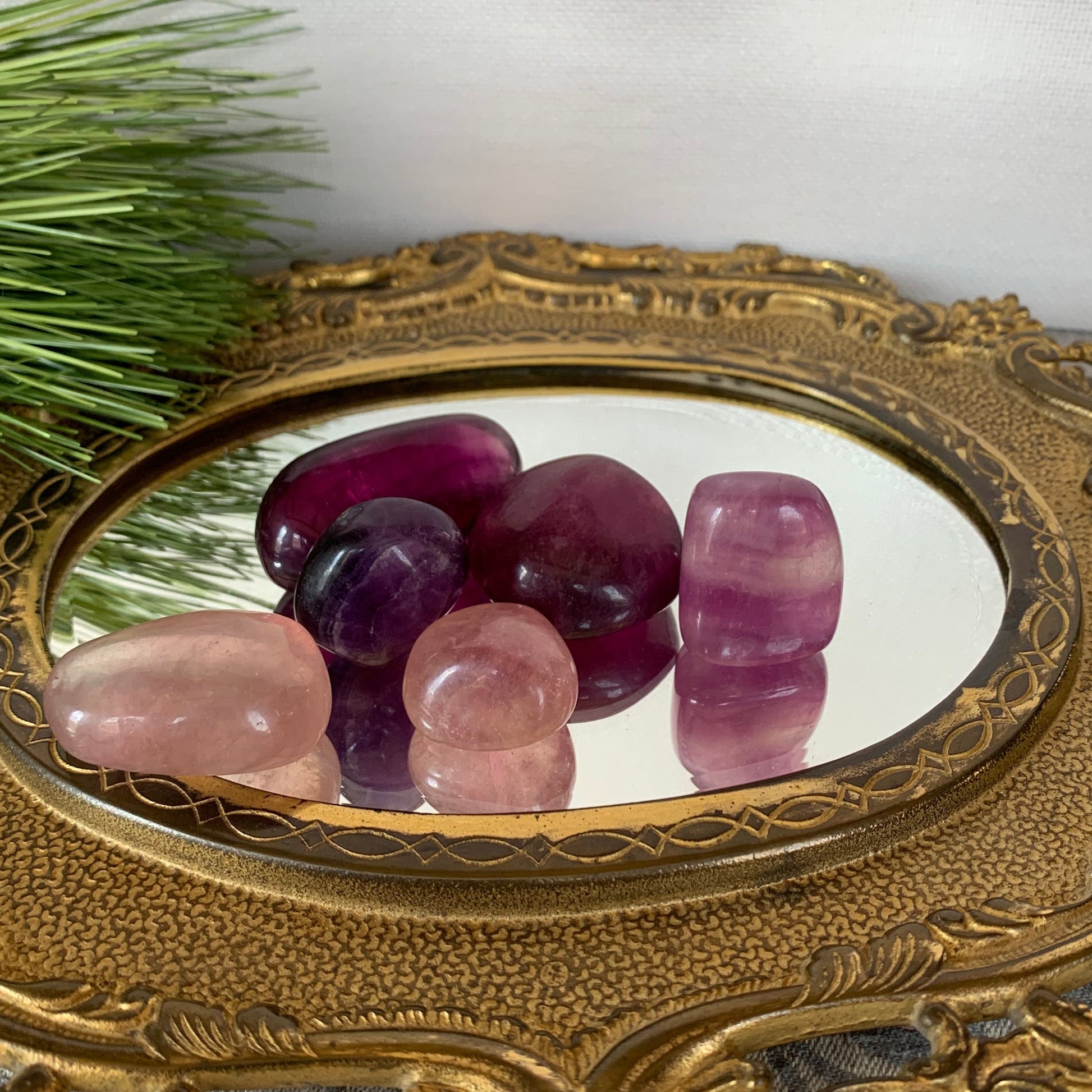 Magenta Fluorite Tumbles – Cyan Moon Crystals - Main Image