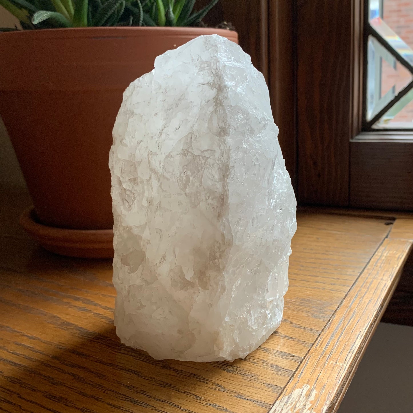 Raw, Clear Quartz Lamps with LED USB Plug