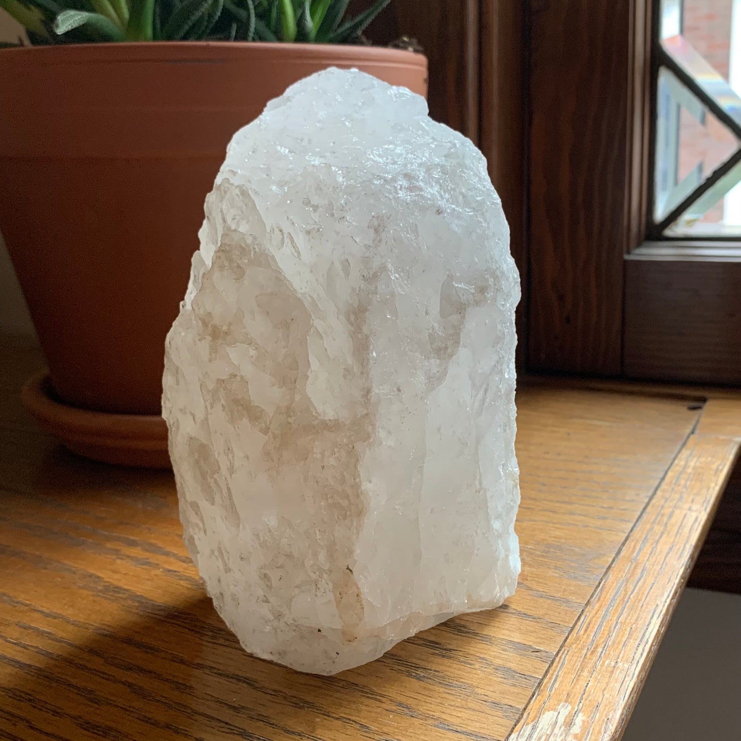 Raw, Clear Quartz Lamps with LED USB Plug