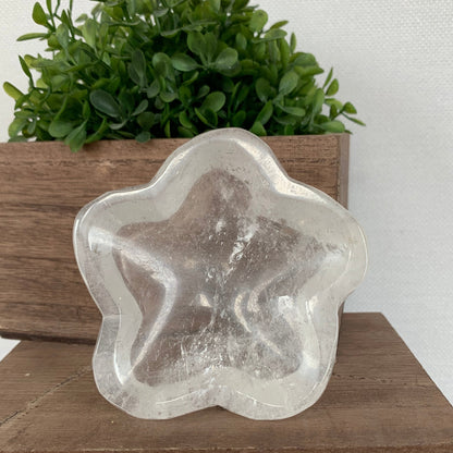 Clear Quartz Flower Shaped Bowl