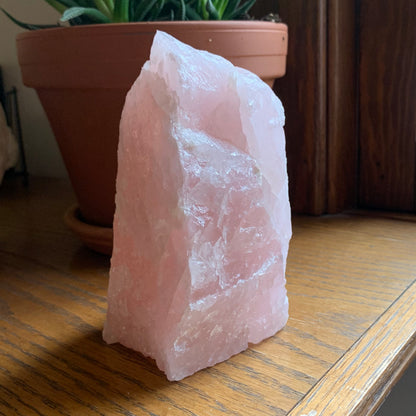 Raw, Rose Quartz Lamps with LED USB Plug