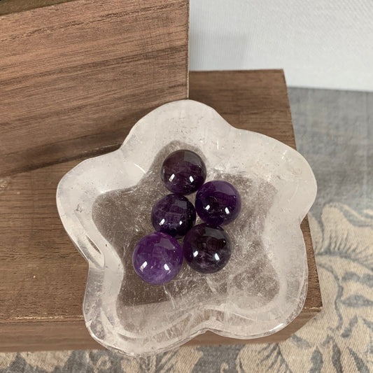 Clear Quartz Flower Shaped Bowl