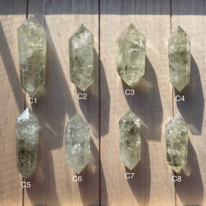 Natural Green Amethyst (Prasiolite) Double Terminated Points