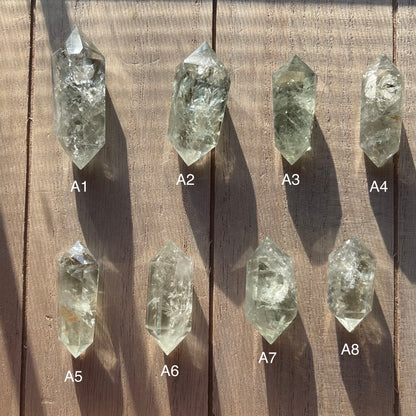 Natural Green Amethyst (Prasiolite) Double Terminated Points