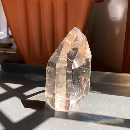 Light Smoky Quartz Tower with Rainbows