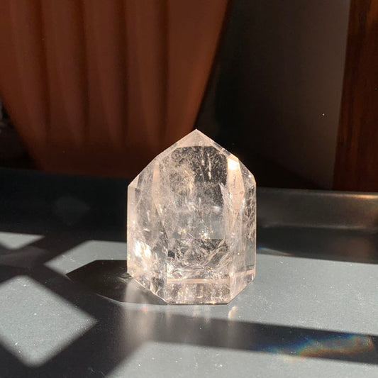 Light Smoky Quartz Tower with Rainbows