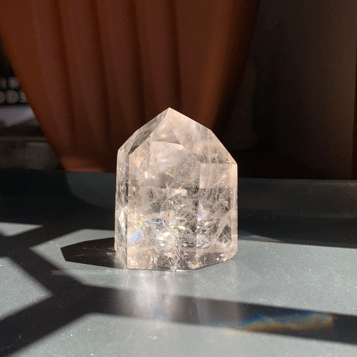 Light Smoky Quartz Tower with Rainbows