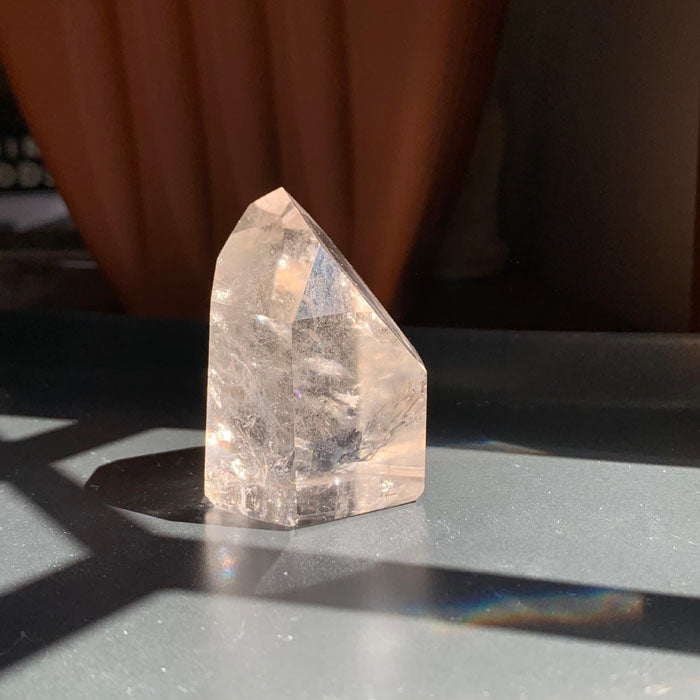 Light Smoky Quartz Tower with Rainbows