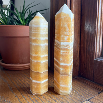 Orange Calcite Banded Towers