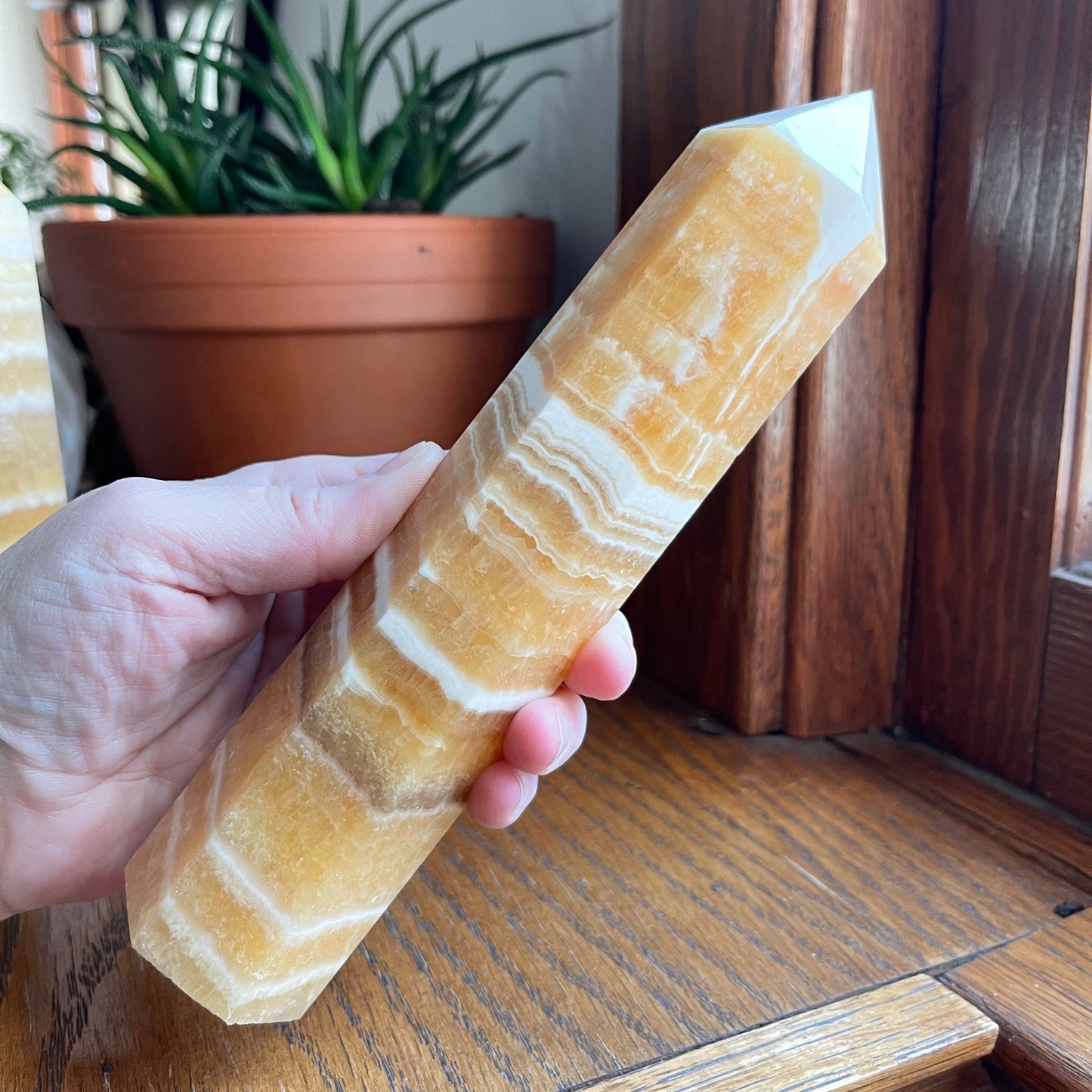 Orange Calcite Banded Towers