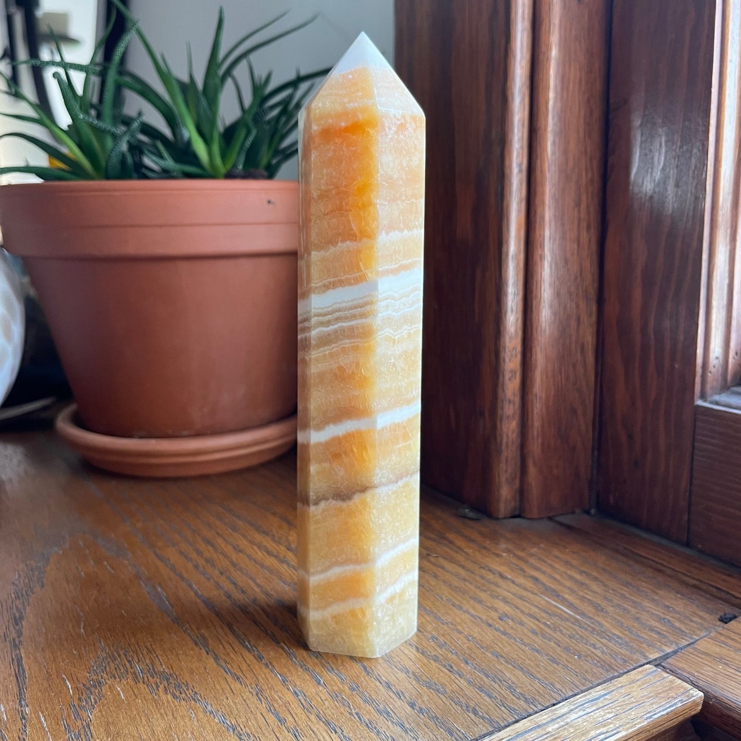 Orange Calcite Banded Towers