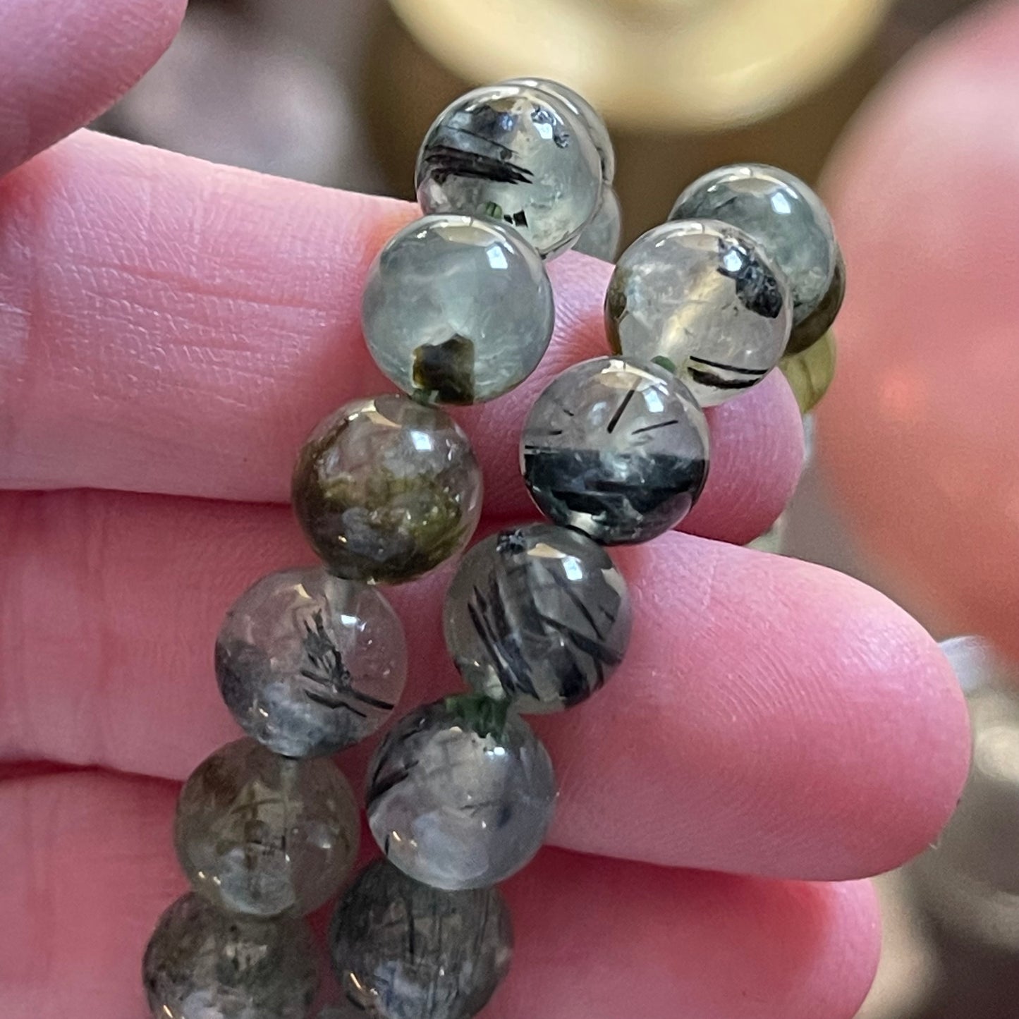 Prehnite Bracelets // 7" bracelet + 8.5mm bead