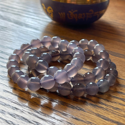 Purple Chalcedony Bracelets //  7" bracelet + 10mm bead