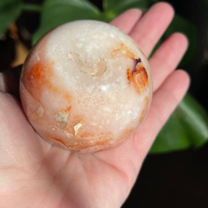 Carnelian Flower Agate Sphere - 57mm