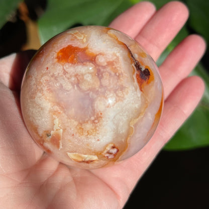 Carnelian Flower Agate Sphere - 57mm