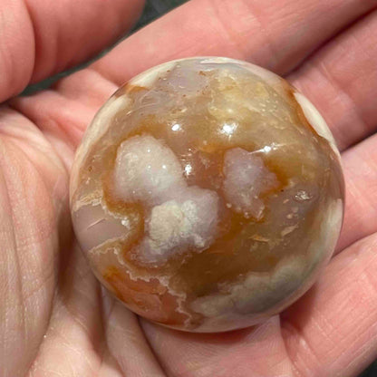 Carnelian Flower Agate Sphere - 39mm