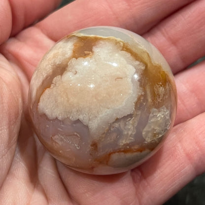 Carnelian Flower Agate Sphere - 39mm