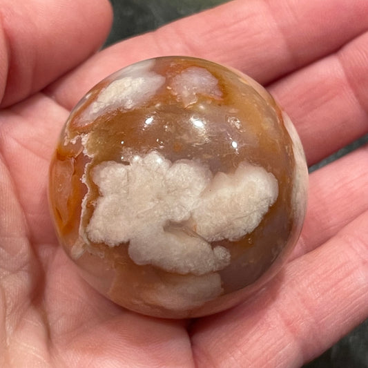 Carnelian Flower Agate Sphere - 39mm