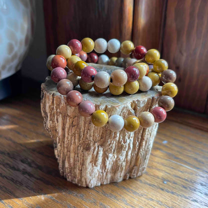 Mookaite Jasper Bracelets //  7" bracelet + 8mm bead