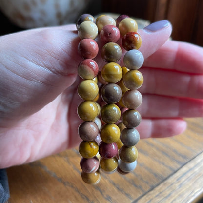 Mookaite Jasper Bracelets //  7" bracelet + 8mm bead