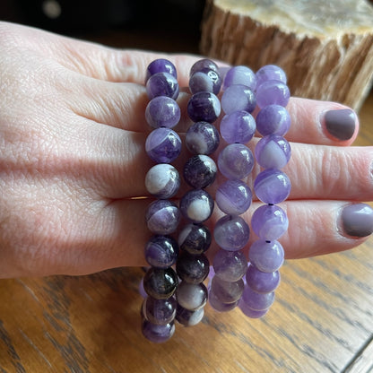 Chevron Amethyst Bracelets // 7" bracelet + 8.5" bead