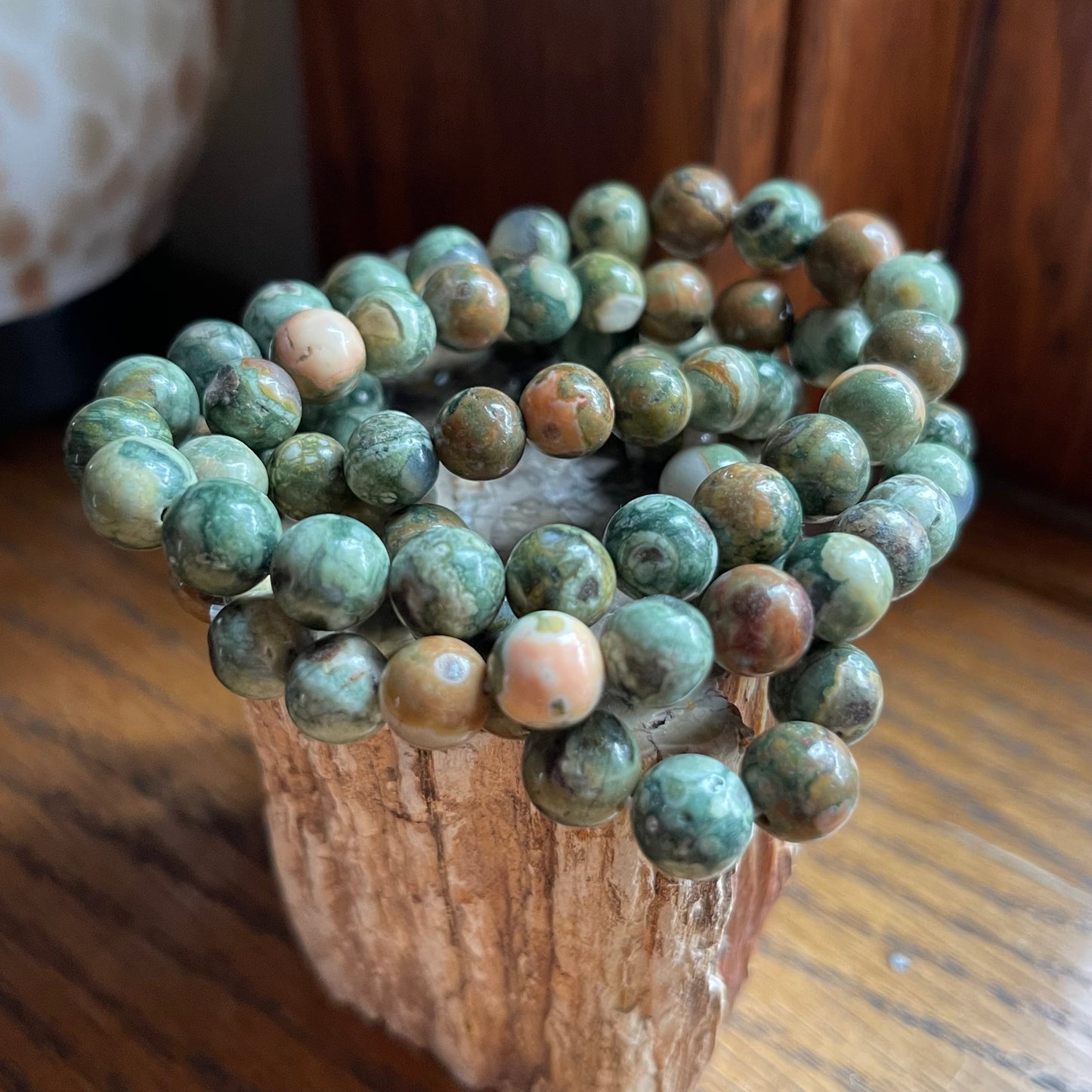 Rainforest Jasper Bracelets //  7" bracelet + 7.5mm bead