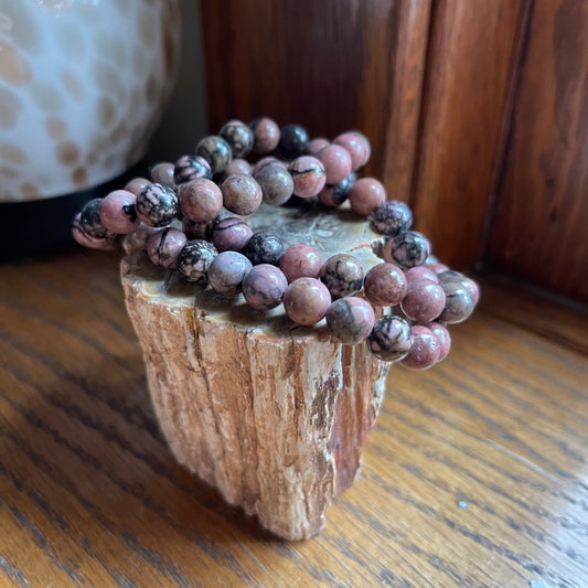 Rhodonite Bracelets //  7" bracelet + 8mm bead