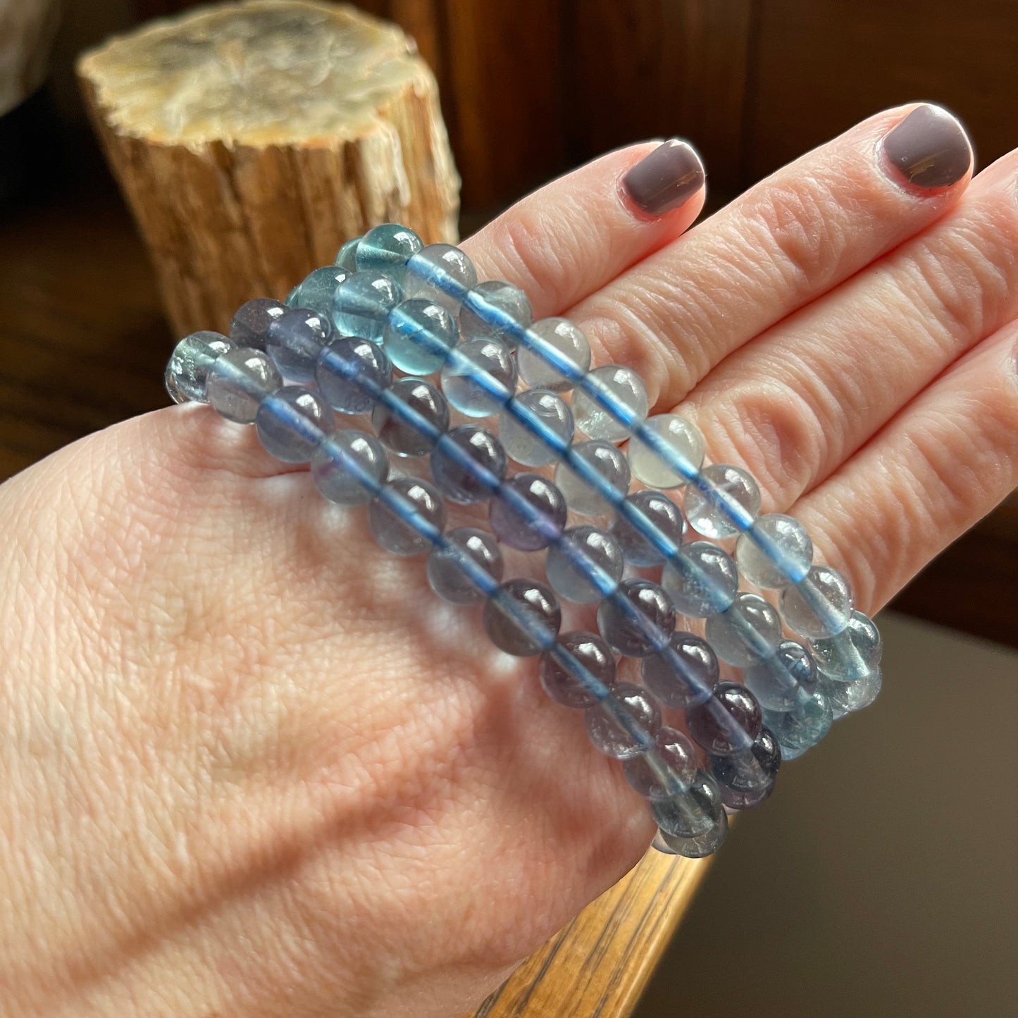 Blue Fluorite Bracelets // 7.5mm bead + 7" bracelet