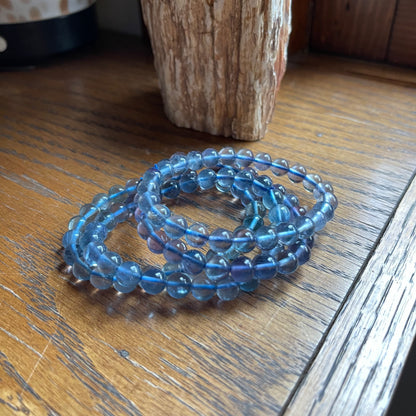 Blue Fluorite Bracelets // 7.5mm bead + 7" bracelet