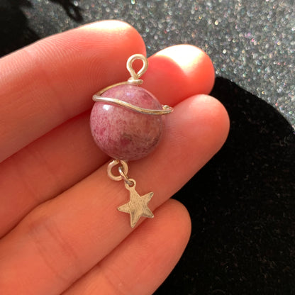 Adorable Planet + Star Pendants with Sterling Silver Chain