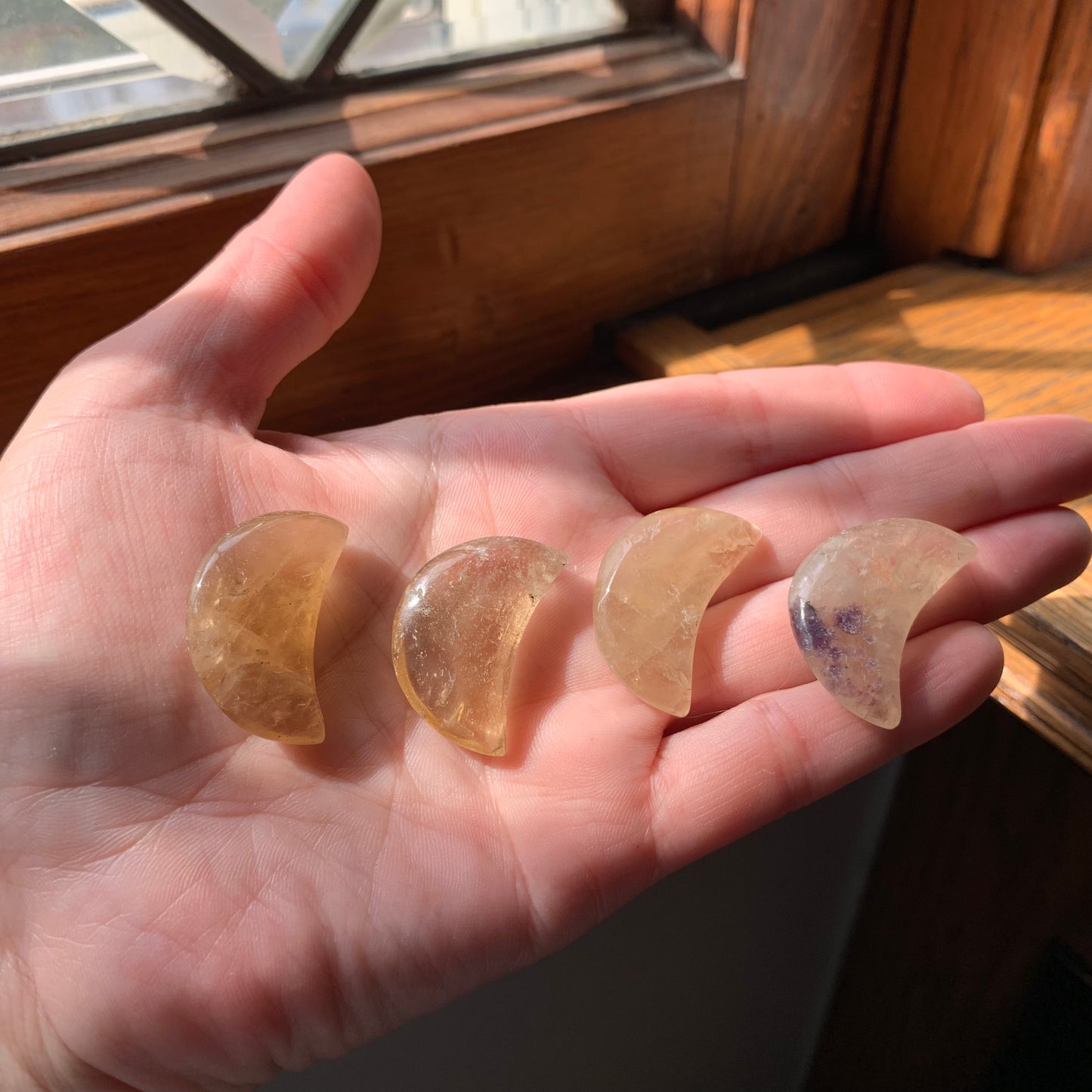 Mini Natural Citrine Moons