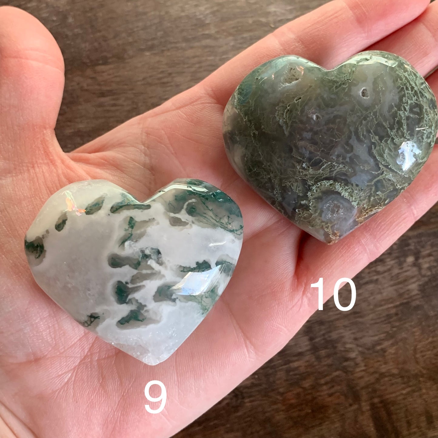 Moss Agate Hearts