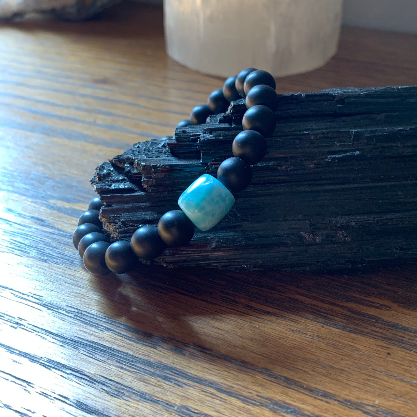 Larimar + Black Onyx Bracelets