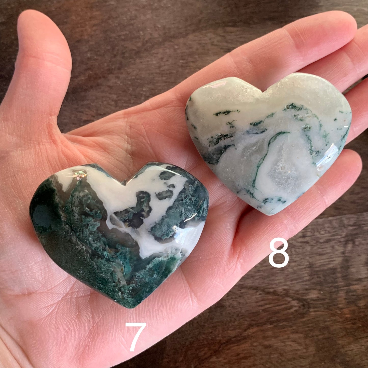 Moss Agate Hearts