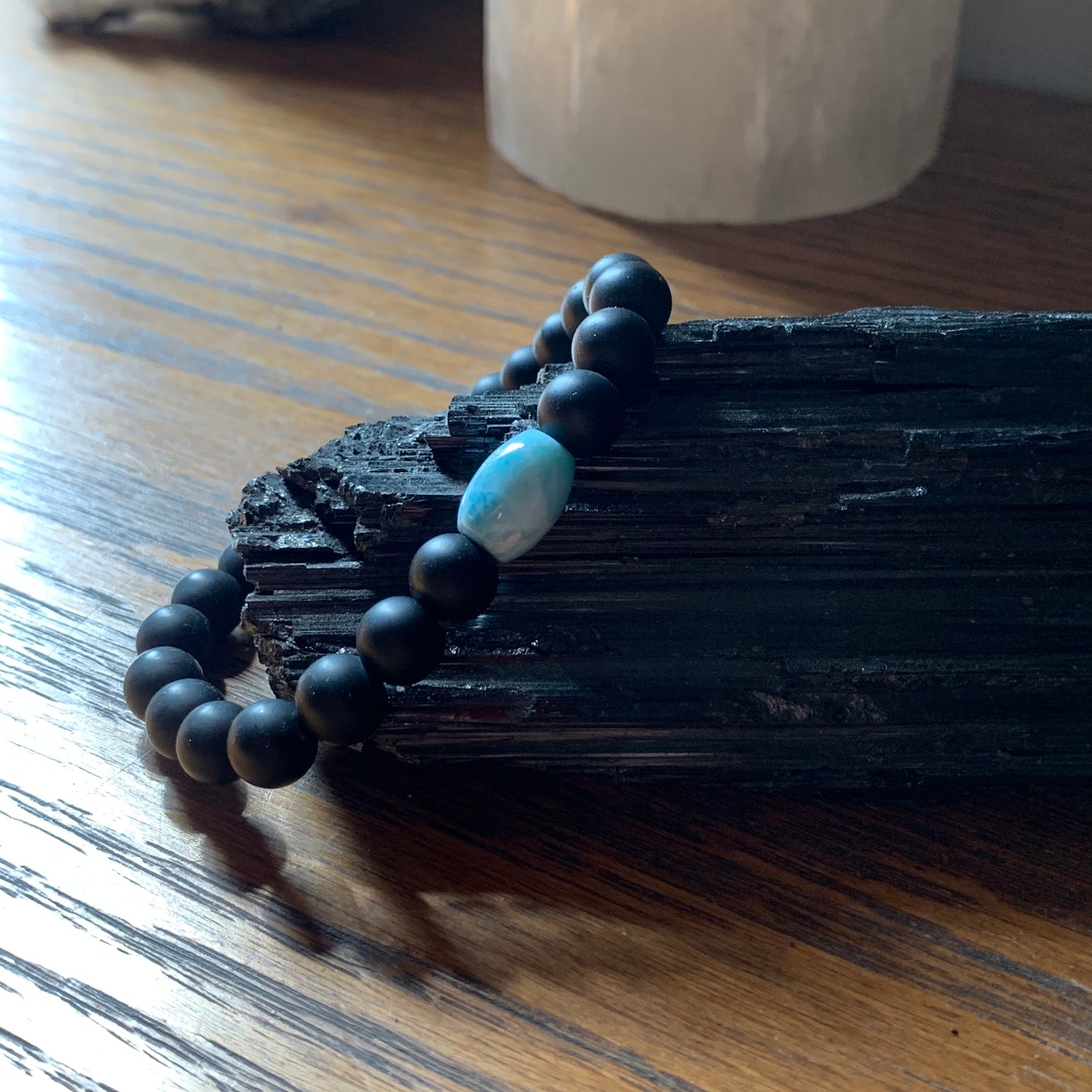 Larimar + Black Onyx Bracelets