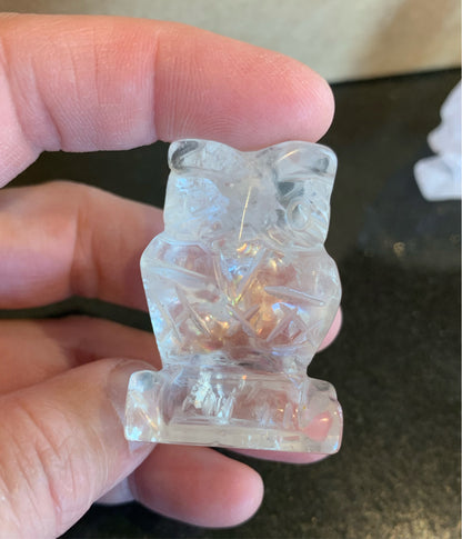 Clear Quartz Owls