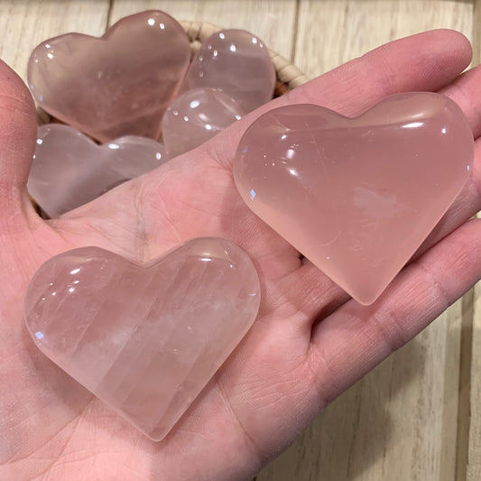Rose Quartz Heart Carving | Pink Quartz Love Stone | Heart Chakra Crystal Heart | Valentine Gift