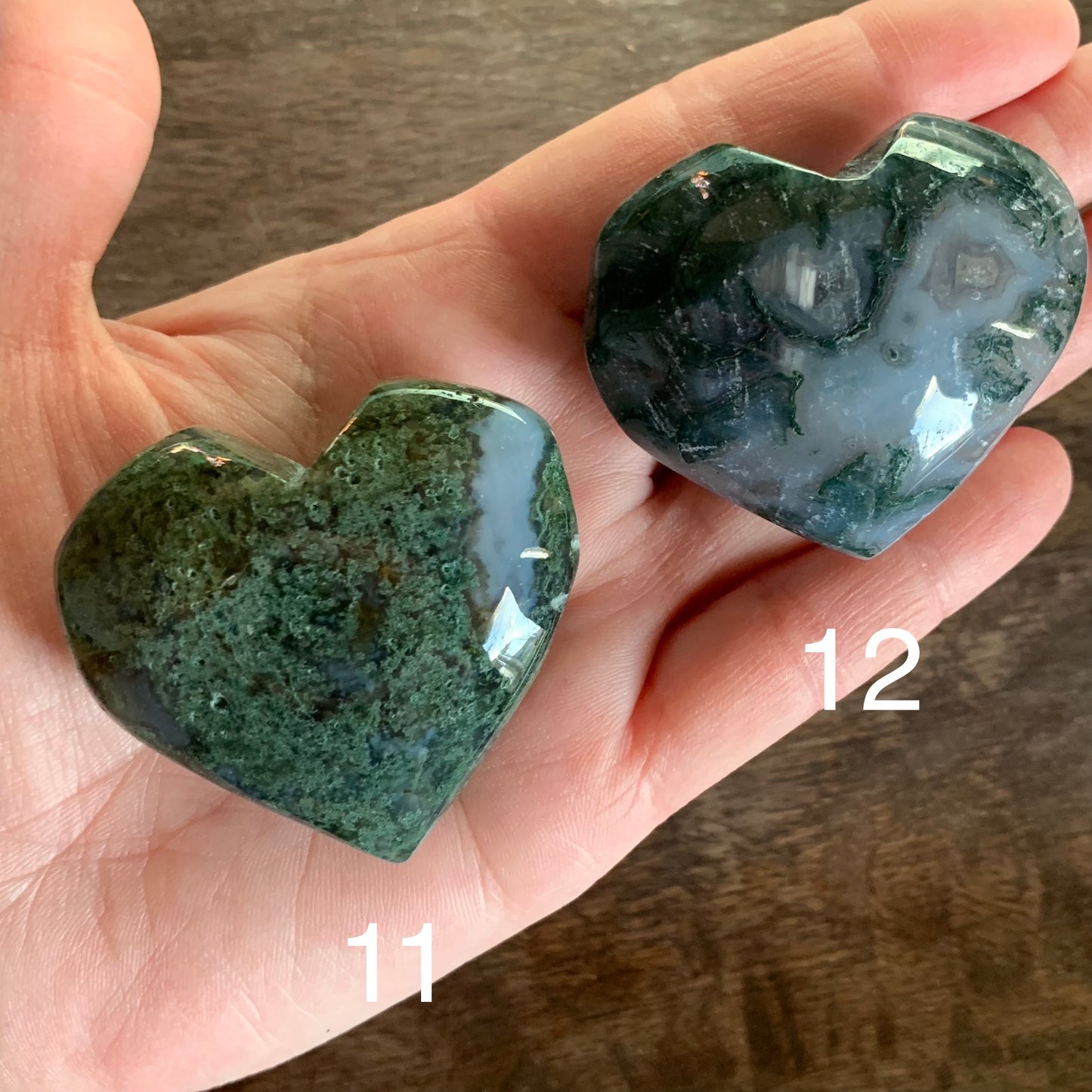 Moss Agate Hearts