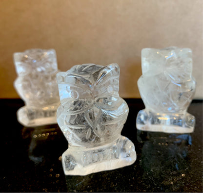 Clear Quartz Owls