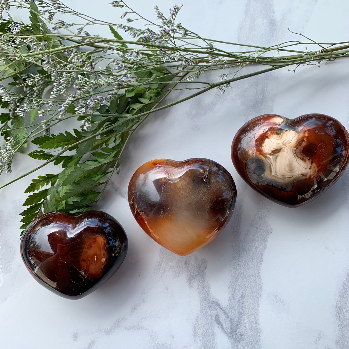 Dark Carnelian Hearts