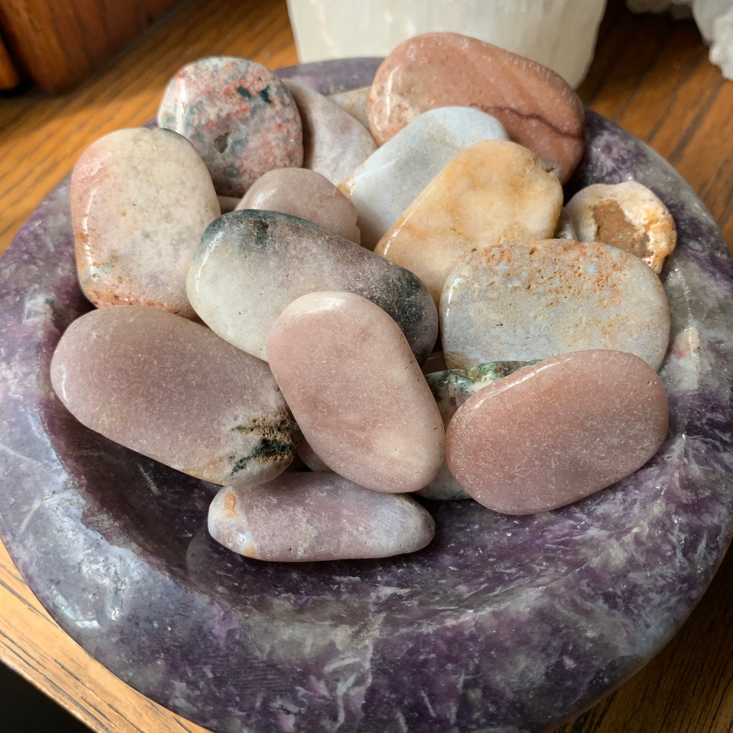 Mini Pink Amethyst Palm Stones