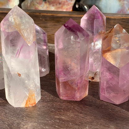 Clear + Purple Fluorite Towers