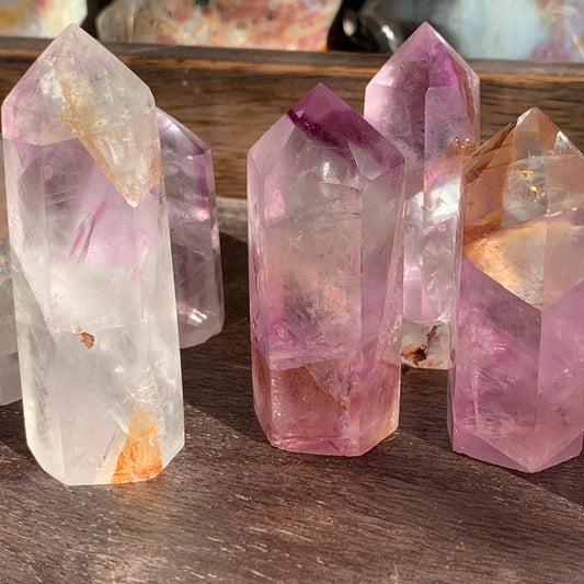 Clear + Purple Fluorite Towers