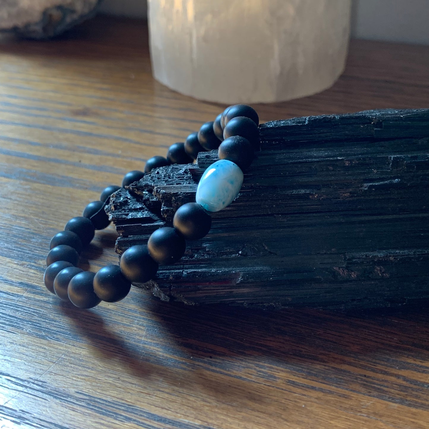 Larimar + Black Onyx Bracelets