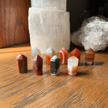 Mini Banded Carnelian Points